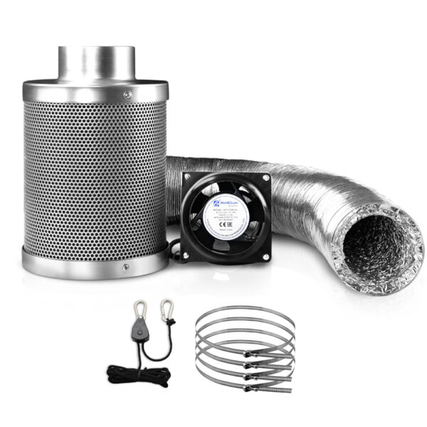 Aplusliving-6 Inline Grow Tent Ventilation Kit Carbon Filter 350m3/H Air Flow Quiet Fan