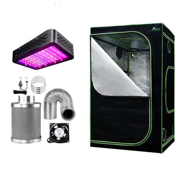 Aplusliving-Grow Tent Light Kit 120x120x200CM 1000W LED 4 Inch Ventilation Fan