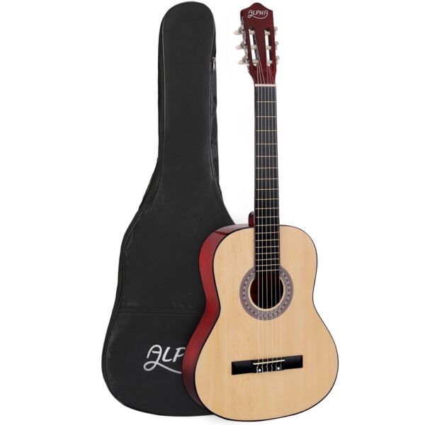 Aplusliving-39 Inch Classical Guitar Wooden Body Nylon String Beginner Gift Natural Wood Col