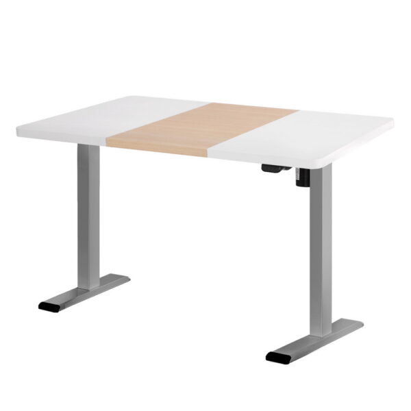 Aplusliving-Electric Standing Desk Adjustable Height Sit Stand Workstation 120CM White Pine