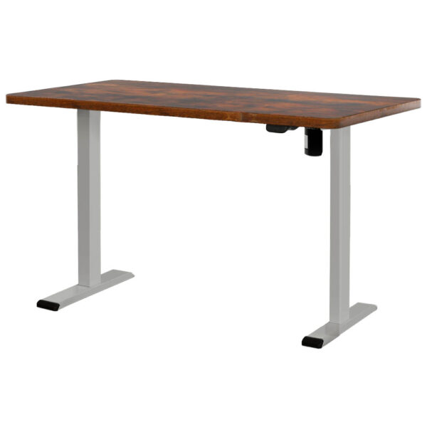 Aplusliving-Adjustable Motorised Standing Desk 140cm Rustic Brown Quiet Operation