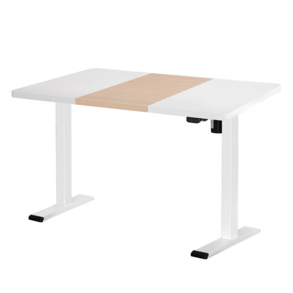 Aplusliving-Motorised Standing Desk Adjustable Height Dual Motor White Frame 120CM Workstati