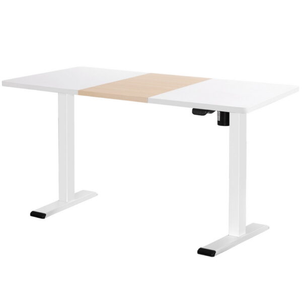 Aplusliving-Electric Standing Desk White Adjustable Height Dual Motor 140CM Sit Stand Workst