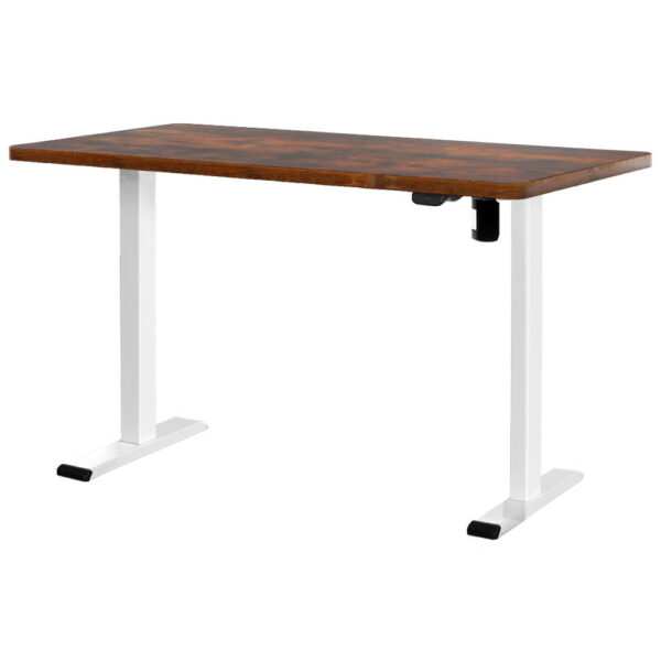 Aplusliving-140cm Adjustable Motorised Standing Desk Sit Stand Workstation Rustic Brown