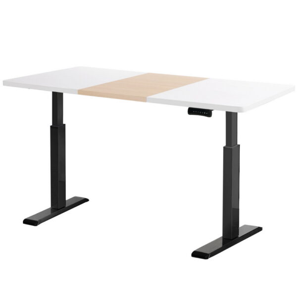 Aplusliving-Motorised Electric Standing Desk Dual Motor Height Adjustable Frame Black 140cm