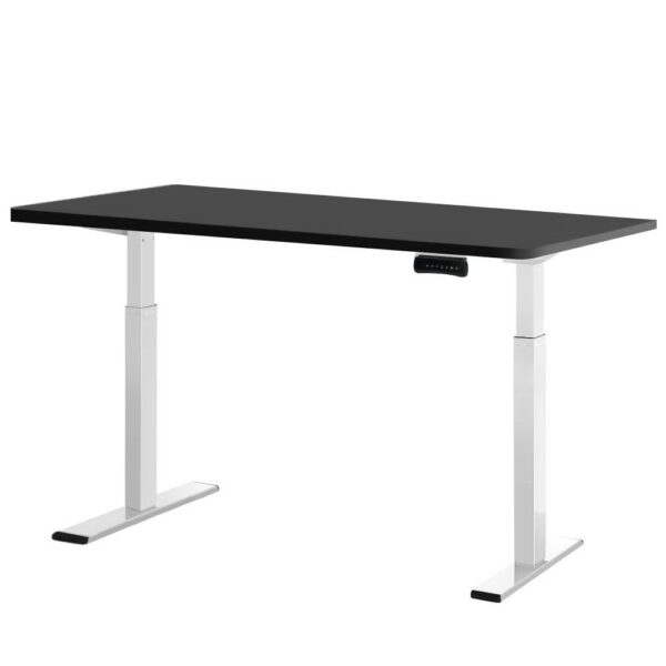 Aplusliving-140cm Adjustable Electric Standing Desk Dual Motor Sit Stand Table Black