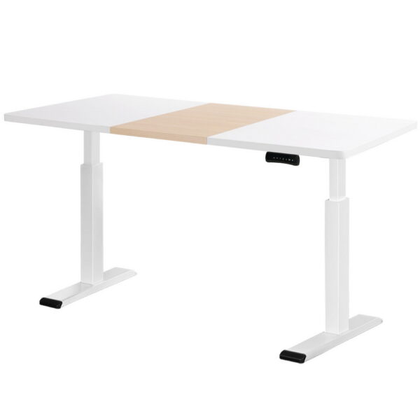 Aplusliving-Motorised Standing Desk Frame Dual Motor Adjustable Height White 140CM Desktop