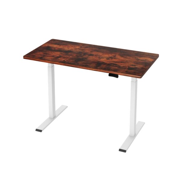 Aplusliving-120cm Dual Motor Adjustable Standing Desk Frame Rustic Brown Quiet Operation