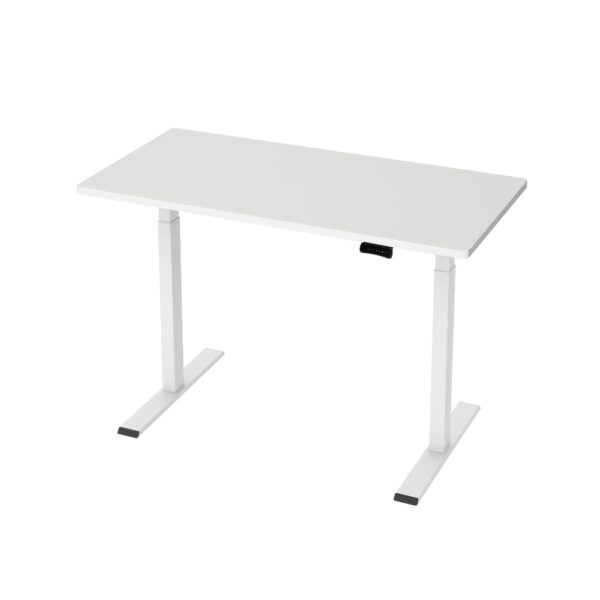 Aplusliving-120cm White Dual Motor Electric Standing Desk Adjustable Height Quiet Operation