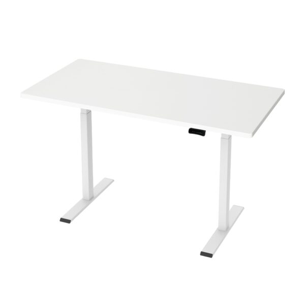 Aplusliving-140cm White Dual Motor Adjustable Standing Desk Frame Quiet Operation