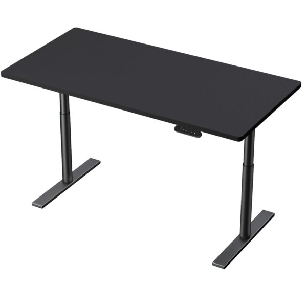 Aplusliving-Electric Standing Desk Dual Motor Adjustable Height 140cm Black Quiet Operation