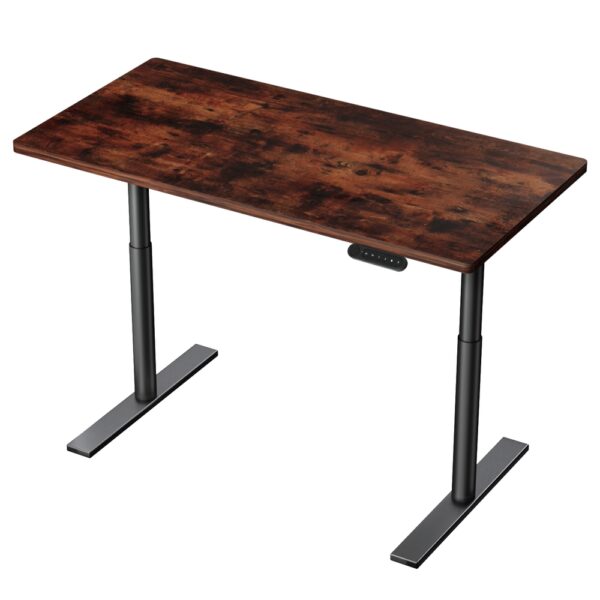 Aplusliving-Electric Adjustable Standing Desk Dual Motor 120cm Rustic Brown Quiet Operation