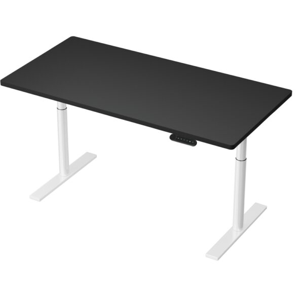 Aplusliving-Electric Adjustable Dual Motor Desk 140cm Black Stand Sit Workstation Quiet