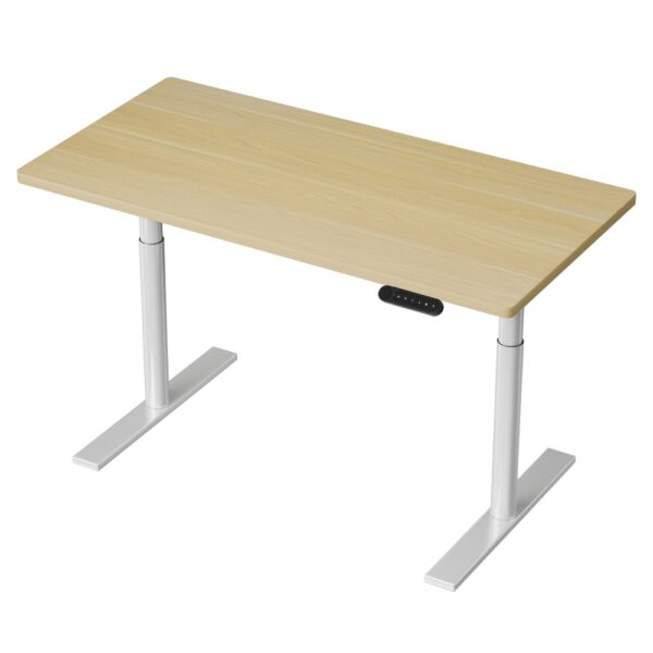 Aplusliving-120CM White Oak Electric Standing Desk Dual Motor Adjustable Height Quiet