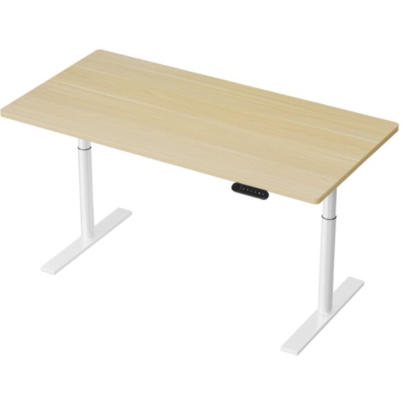 Aplusliving-Electric Standing Desk Dual Motor 140cm Adjustable White Oak Quiet Operation