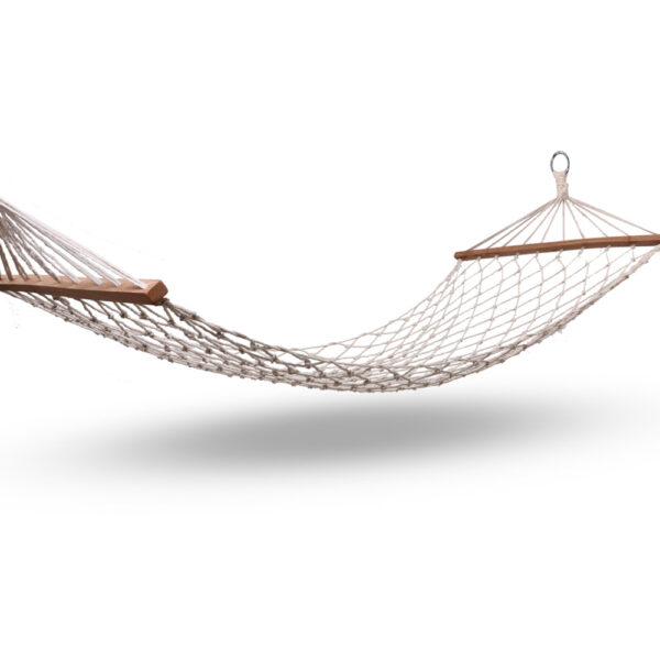 Aplusliving-Cotton Polyester Swing Hammock Bed 150kg Capacity Indoor Outdoor Cream 245cm