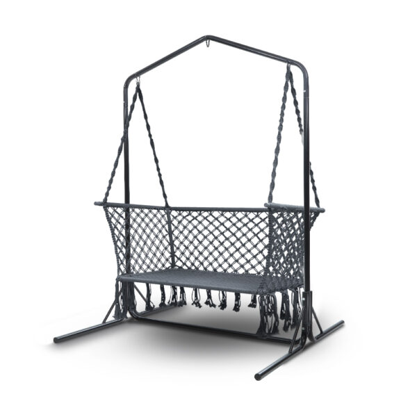 Aplusliving-2 Seater Outdoor Swing Hammock Chair with Stand 200kg Capacity Weather Resistant