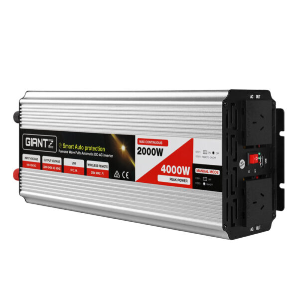 Aplusliving-2000W 4000W Pure Sine Wave Power Inverter 12V to 240V Camping  Boat