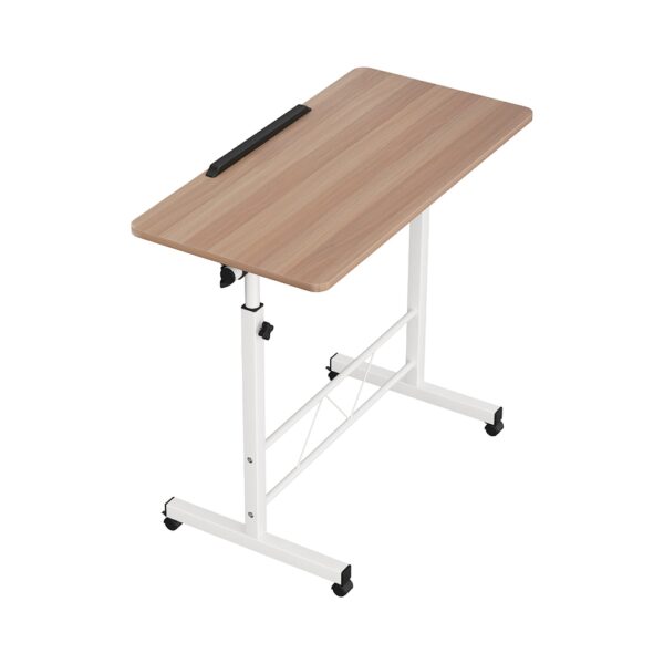 Aplusliving-Adjustable Height Mobile Laptop Desk with Tilting Top and Lockable Wheels