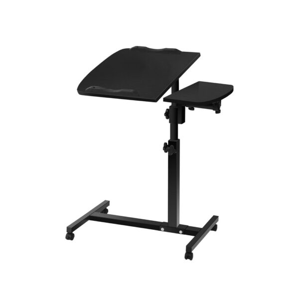 Aplusliving-Adjustable 360° Rotating Laptop Desk Stand with Locking Wheels Black