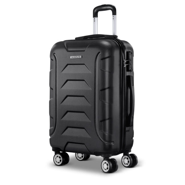 Aplusliving-20 Lightweight Hard Shell Travel Suitcase TSA Lock 360 Spinner Wheel 40L Black