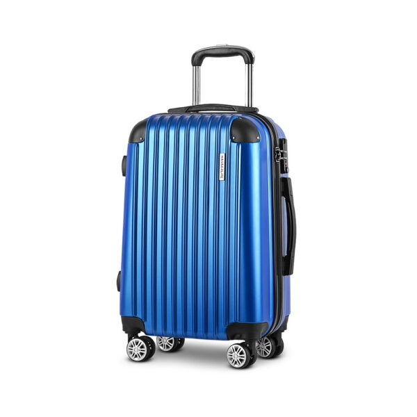 Aplusliving-28 Lightweight Travel Suitcase Spinner Wheels TSA Lock Carry On Blue