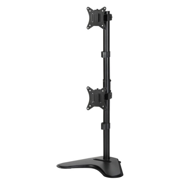 Aplusliving-Dual Monitor Arm Stand Adjustable Freestanding Fits 17-32 Inch Screens Black Ste