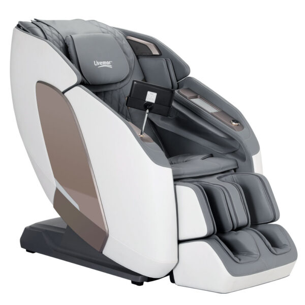 Aplusliving-4D Massage Chair Electric Recliner Double Core Mechanism Massager Melisa White