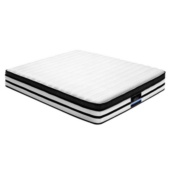 Aplusliving-Double Euro Top Mattress 27cm Medium Firmness 5 Zone Pocket Spring Hypoallergeni