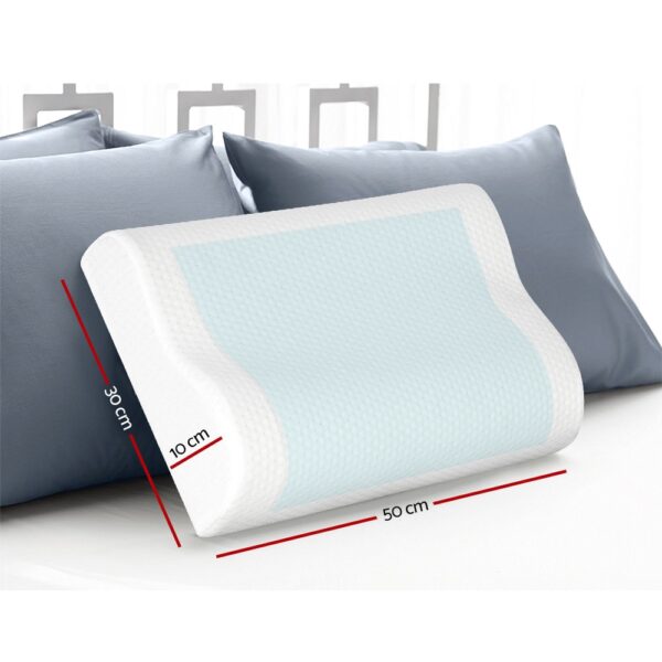 Aplusliving-Set of 2 Cool Gel Memory Foam Pillows High Density Contour Neck Support