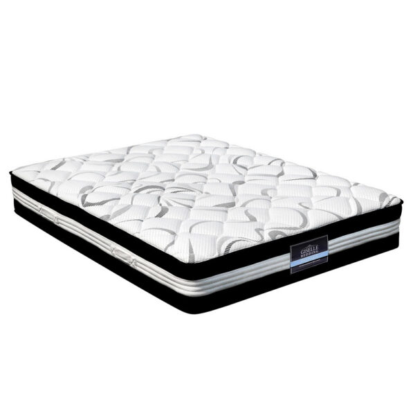 Aplusliving-Queen Size Medium Firm Euro Top Mattress 30cm High Density Foam Pocket Spring