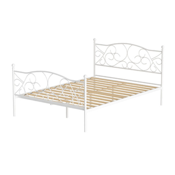 Aplusliving-Double Size Metal Bed Frame Powder Coated Rust Resistant with Slats GROA