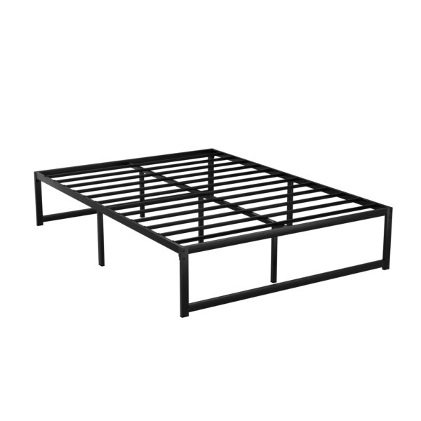 Aplusliving-Double Size Metal Bed Frame Heavy Duty Steel Slats Rust Resistant Bedroom Furnit