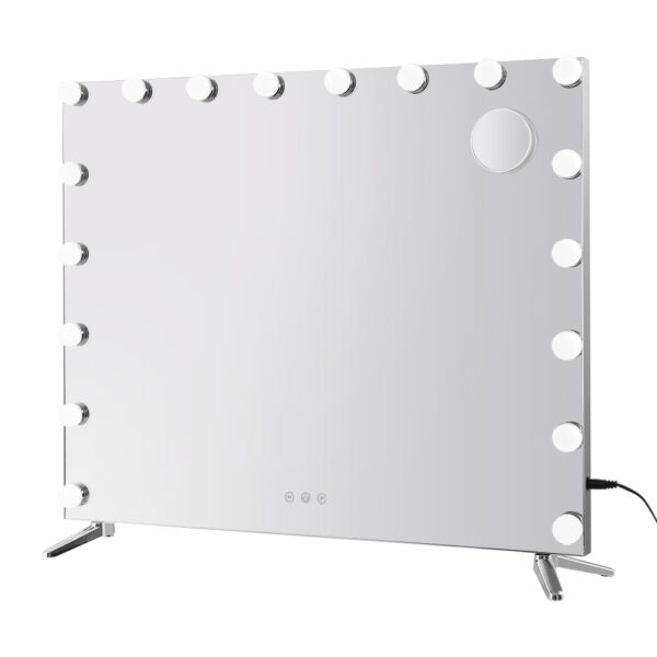 Aplusliving-Hollywood Vanity Makeup Mirror 80x65cm with Dimmable LED Lights Wall Mount