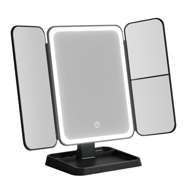 Aplusliving-Lighted makeup mirror white 40cm adjustable brightness portable travel