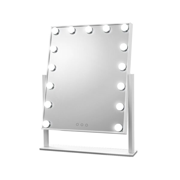 Aplusliving-Hollywood LED Makeup Mirror 40x50cm Touch Control 15 Bulbs 360 Rotation