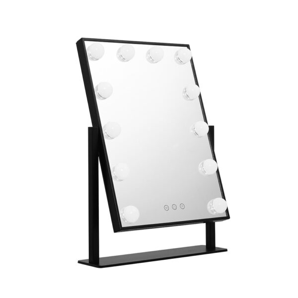 Aplusliving-Hollywood LED Makeup Mirror 12 Bulbs Touch Control 360 Rotation Tabletop