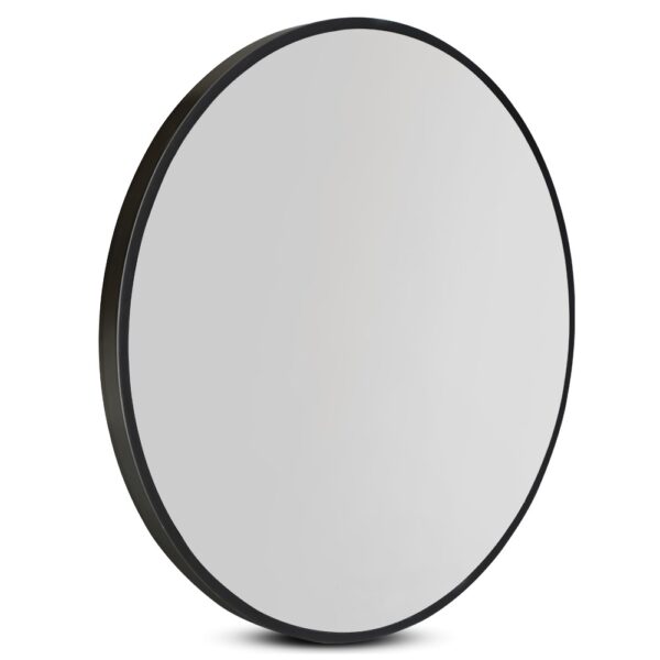 Aplusliving-Round 50cm Wall Mirror Black Framed Home Decor Bathroom Makeup Clarity