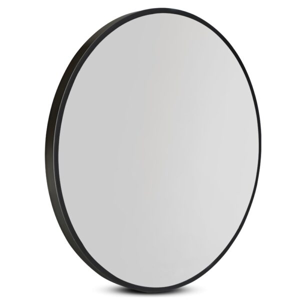 Aplusliving-60cm Round Black Wall Mirror Makeup Bathroom Decor Framed Home Clarity 3.2cm