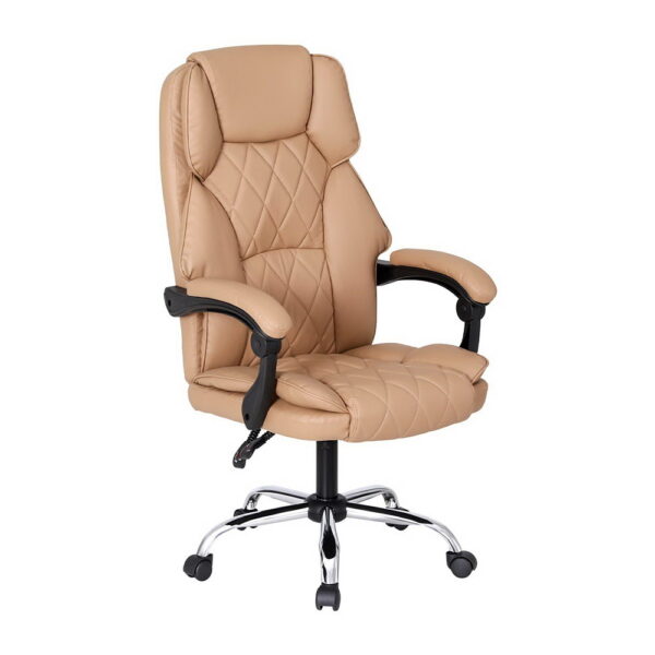 Aplusliving-Massage Office Chair Brown Adjustable Ergonomic Comfort Vibration