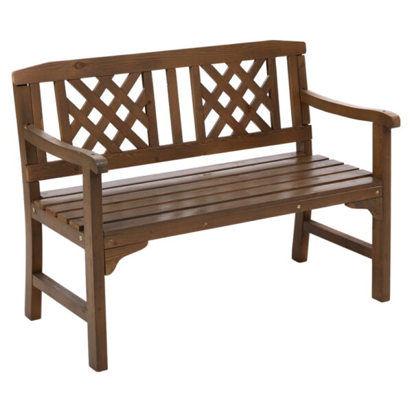 Aplusliving-2 Seater Wooden Garden Bench Outdoor Patio Furniture Natural Fir Wood Chair