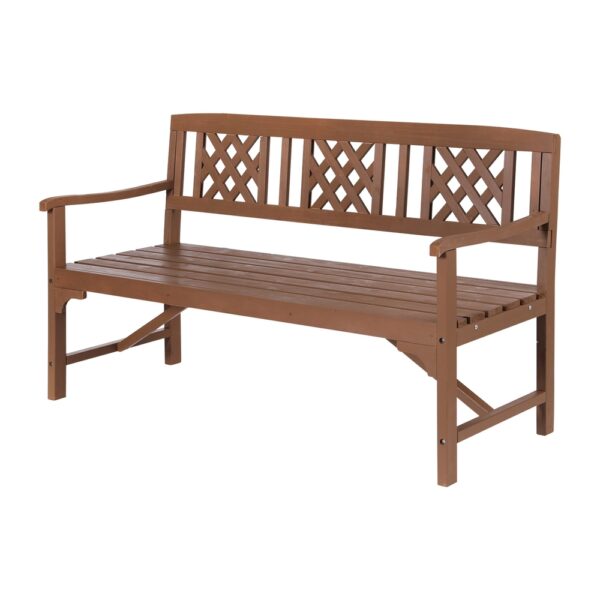 Aplusliving-3 Seat Wooden Garden Bench Outdoor Patio Furniture Weather Resistant 142cm