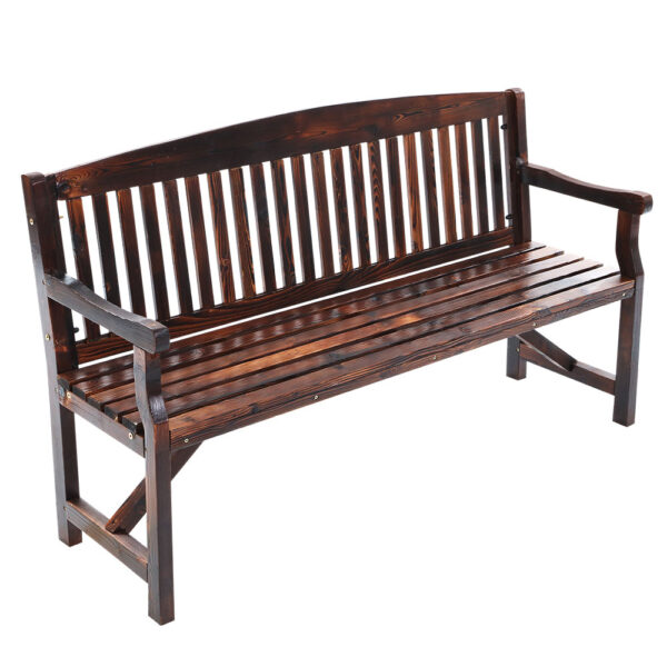 Aplusliving-3 Seater Wooden Garden Bench Outdoor Patio Chair Natural Fir Wood 160cm Deck