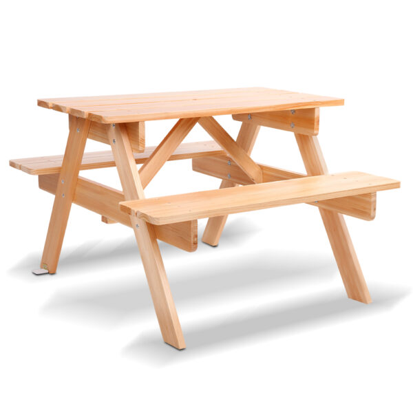 Aplusliving-Kids Outdoor Table and Chairs Picnic Bench Set Wooden Suitable for Indoor Outdoo