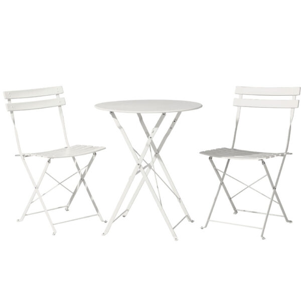 Aplusliving-3 Piece Bistro Set Folding Table Chairs Outdoor Patio Furniture Weather Resistan