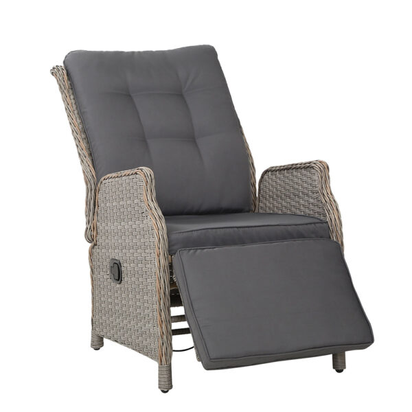 Aplusliving-Outdoor Wicker Recliner Chair Adjustable Patio Furniture Sun Lounge Sofa