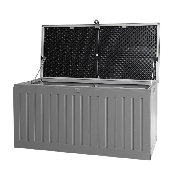 Aplusliving-270L Outdoor Storage Box Bench Seat Garden Tool Toy Container Weatherproof Grey