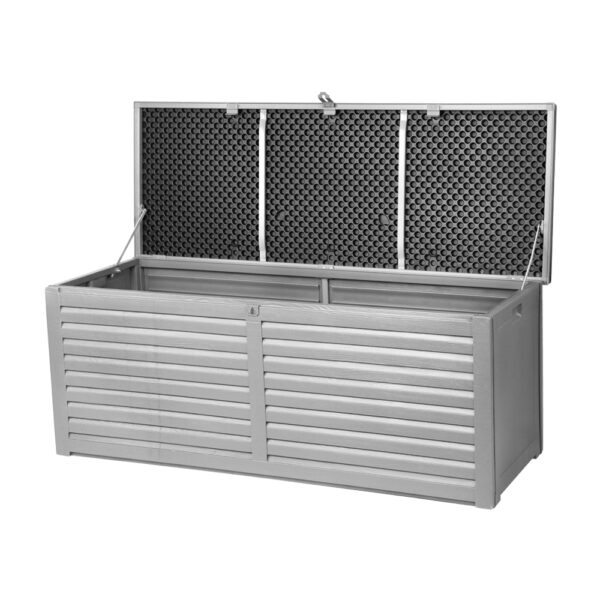 Aplusliving-390L Outdoor Storage Box Bench Seat Weather Resistant Lockable Garden Organizer