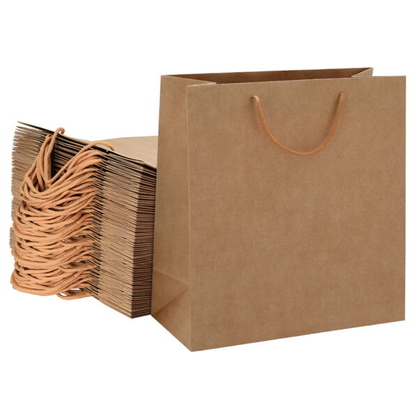 Aplusliving-50pcs Bulk Kraft Paper Bags Pack Brown Shopping Retail Gift Bags Reusable 32x15x