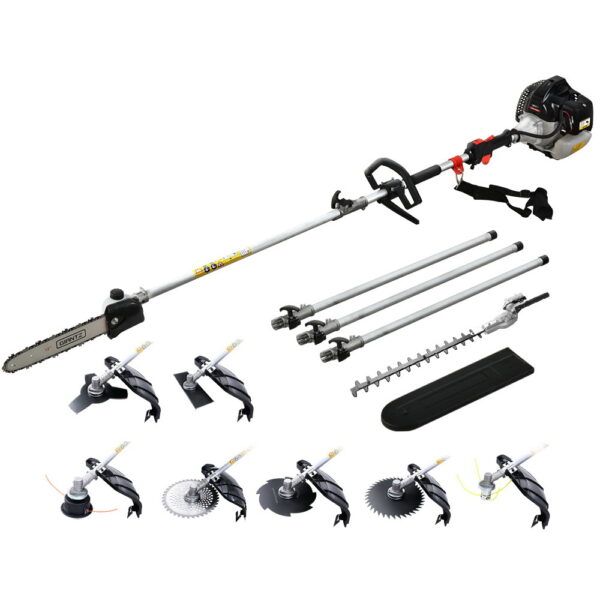 Aplusliving-65CC 9 IN 1 Multi Tool Pole Chainsaw Brush Cutter Hedge Trimmer Whipper Snipper